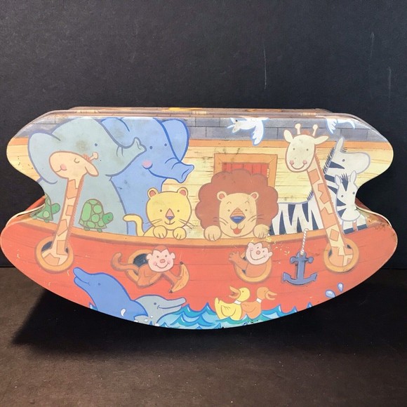 SCC Noah’s Ark Ship Cute Animals Child Children Play Cartoon Decor Collector Tin - Picture 1 of 13